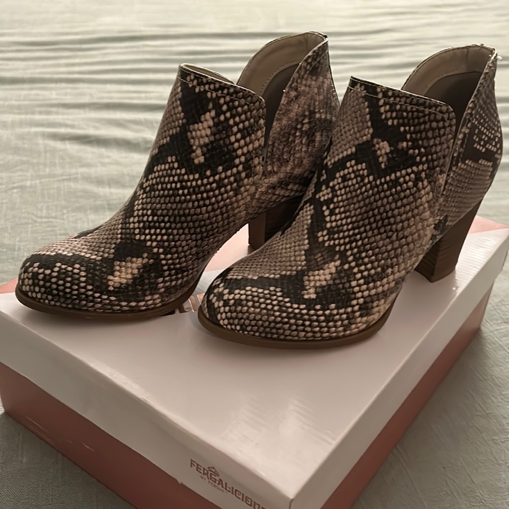 Fergalicious Snake Print Booties